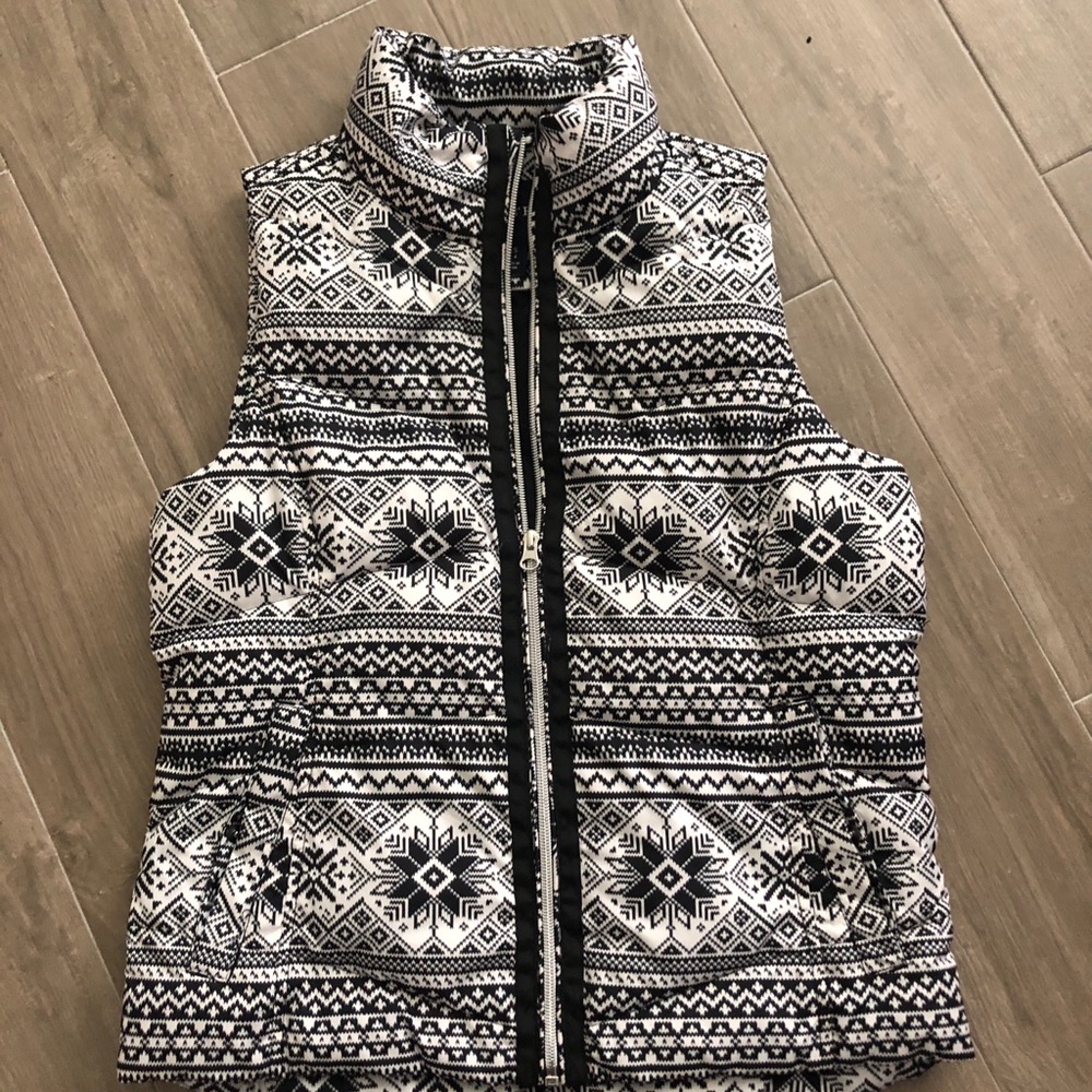 Lands End Down Vest with Winter Print